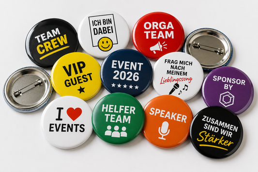 12 beste Button-Ideen für Events mit Wirkung