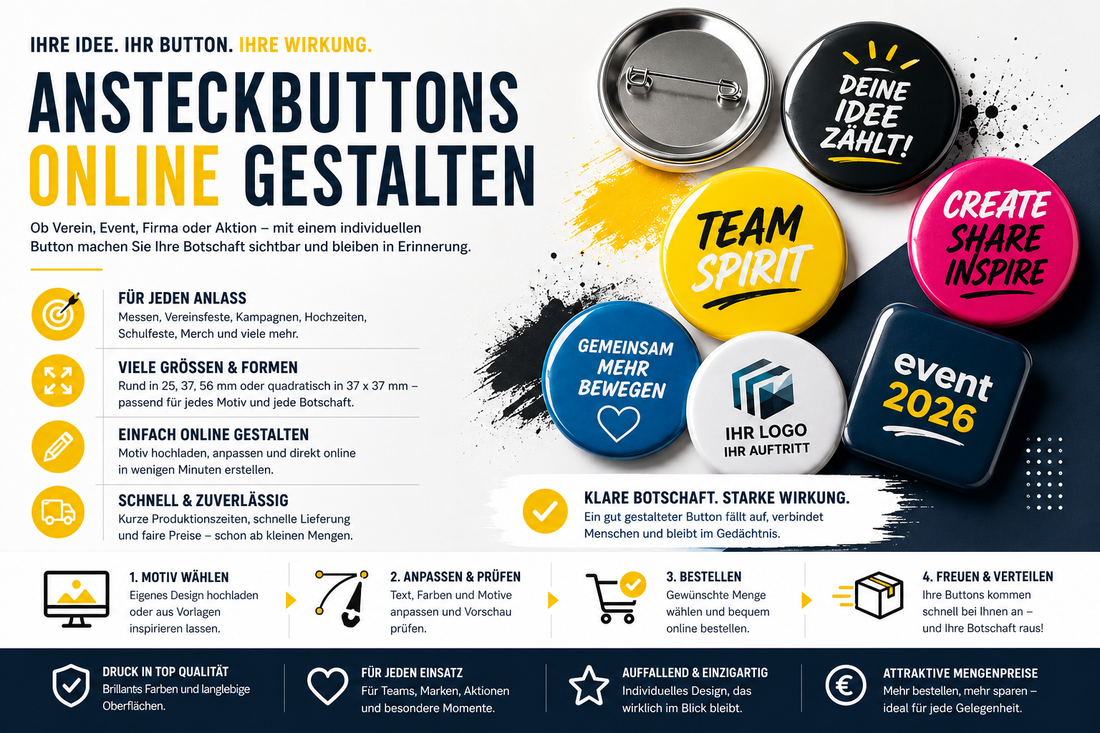 Ansteckbuttons online gestalten leicht gemacht