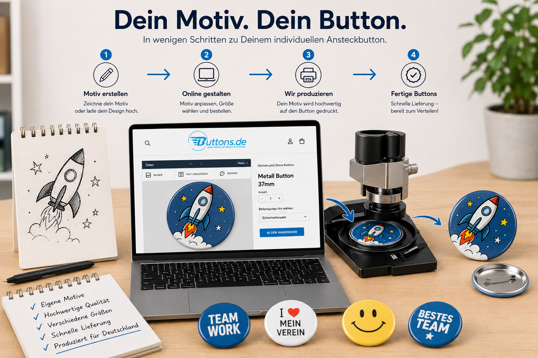 Ansteckbuttons selbst gestalten Deutschland