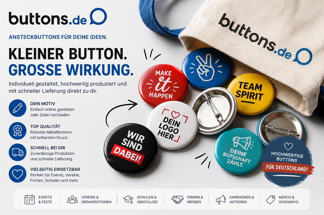 Buttons Deutschland: Sichtbar werben, einfach planen