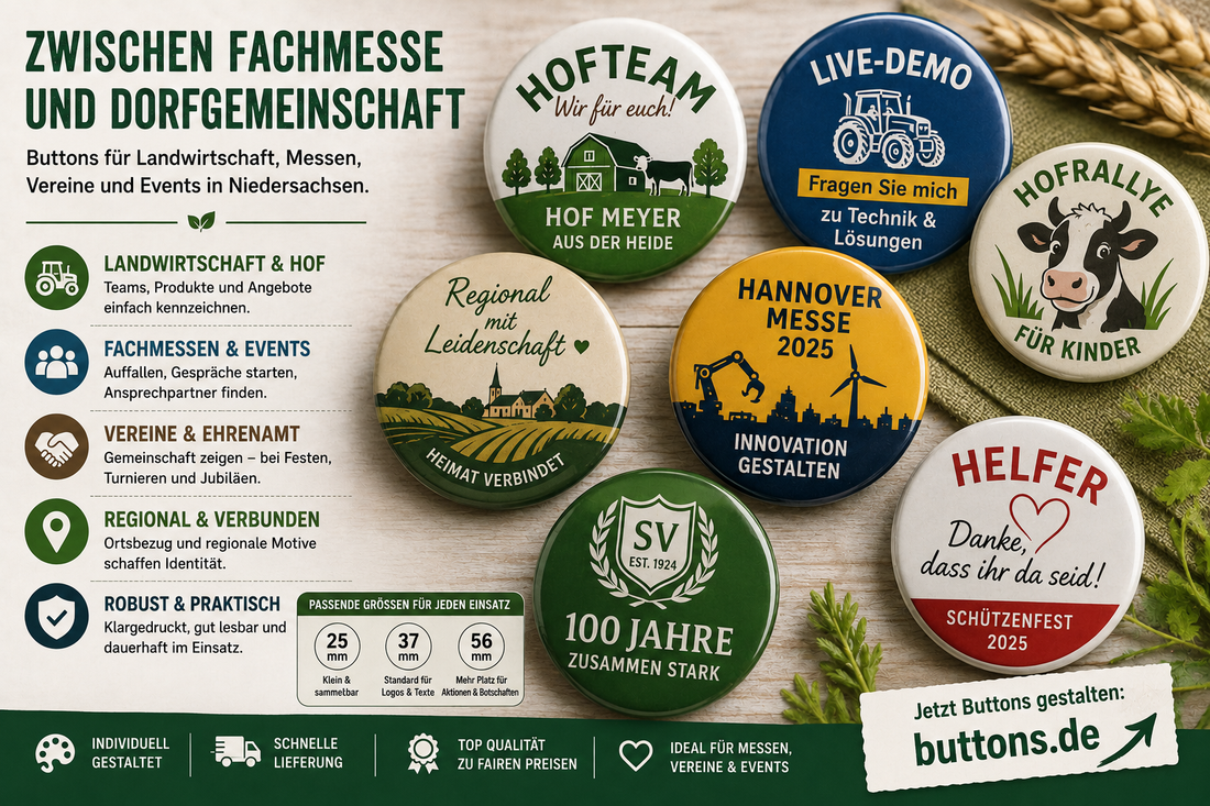 Buttons Niedersachsen Landwirtschaft