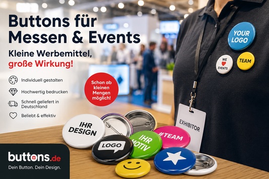 Buttons für Messen und Events