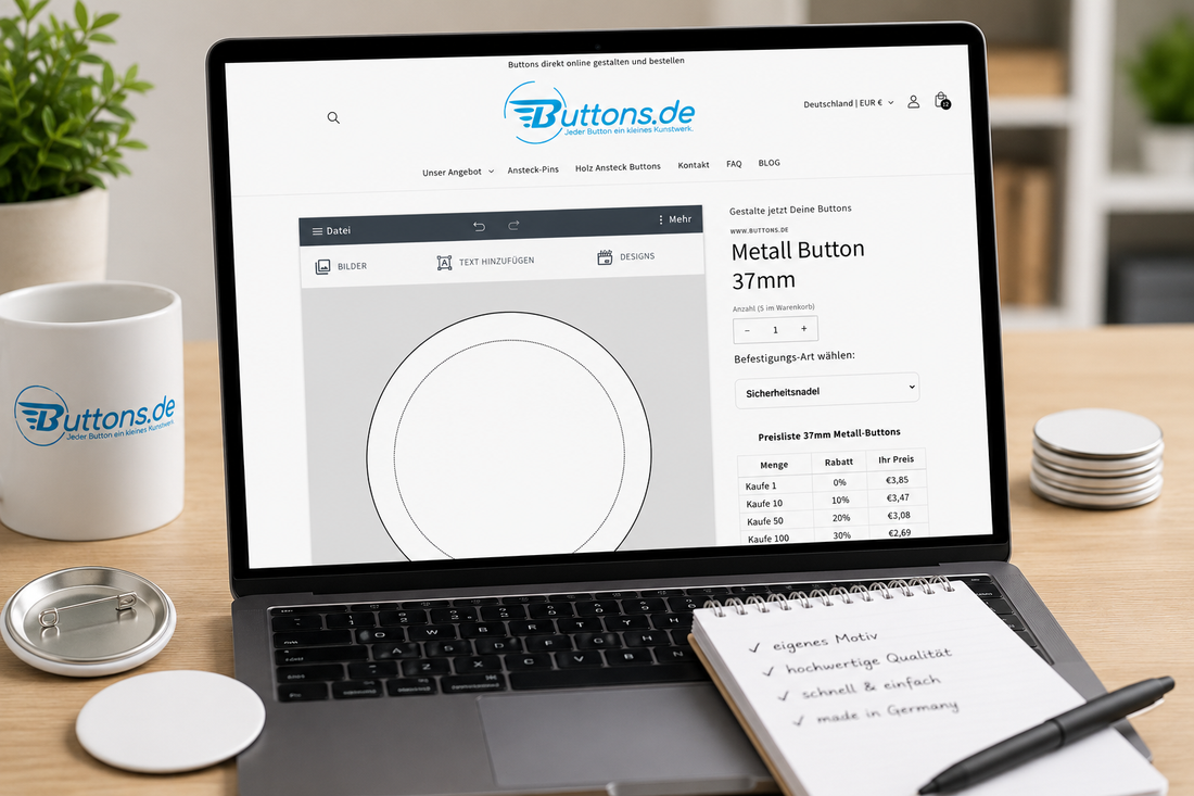 Eigene Buttons online gestalten Button Maker