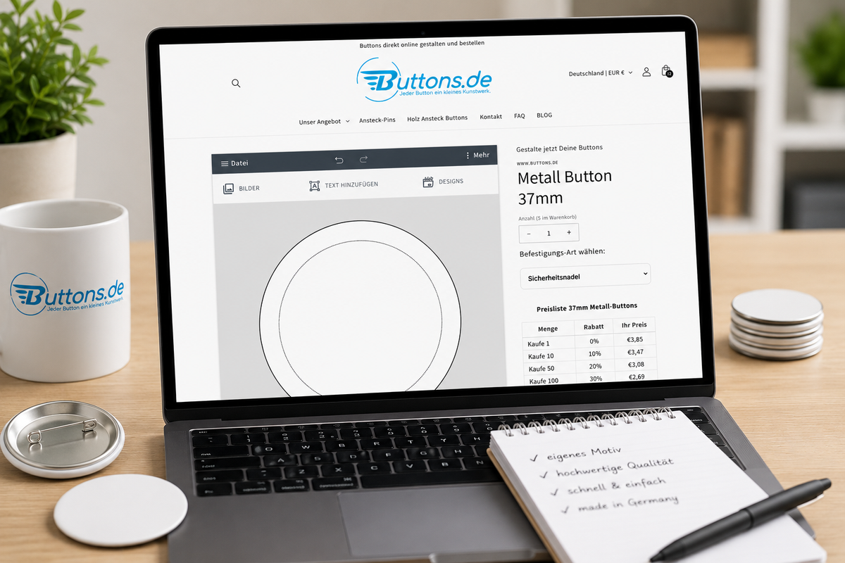 Eigene Buttons online gestalten Button Maker