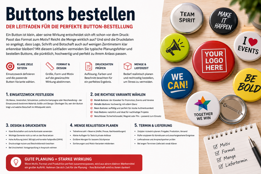 Leitfaden für die Button-Bestellung ohne Fehler