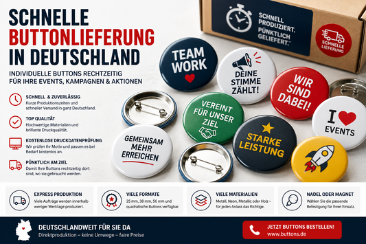 Schnelle Buttonlieferung in Deutschland planen