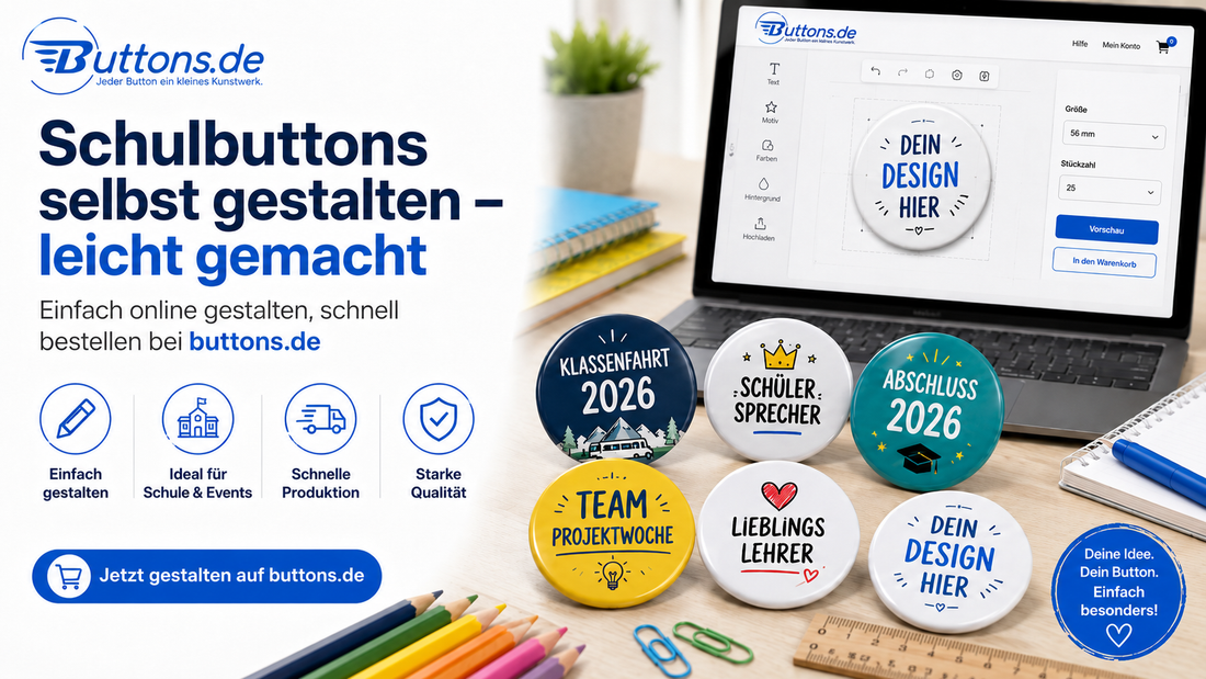 Schulbuttons selbst gestalten leicht gemacht
