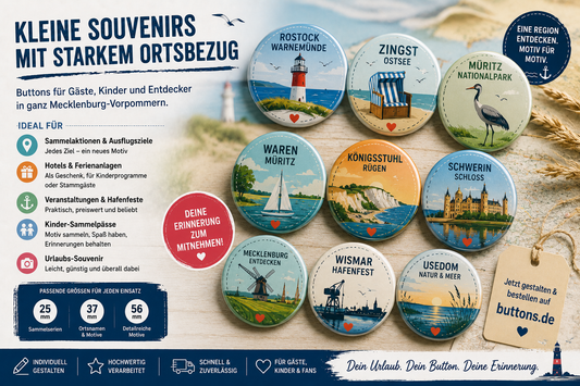 Tourismus Buttons Mecklenburg-Vorpommern
