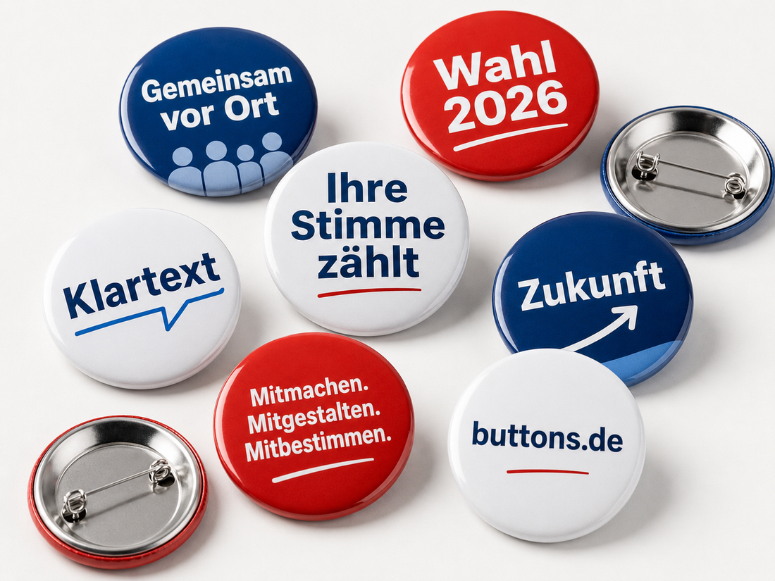Wahlkampf-Buttons gestalten lassen für Sichtbarkeit