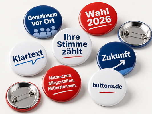 Wahlkampf-Buttons gestalten lassen für Sichtbarkeit