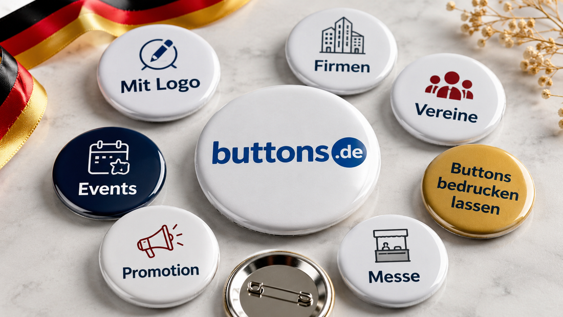 Buttons mit Logo bedrucken lassen für Firmen und Vereine in Deutschland