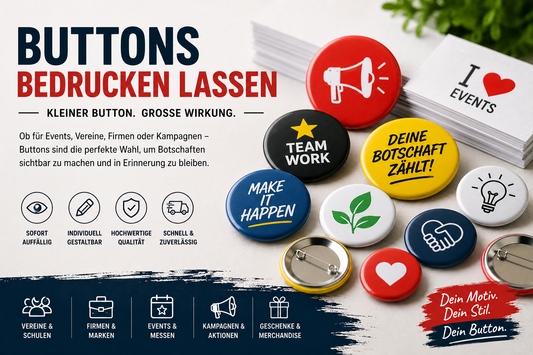 Buttons bedrucken lassen: So wird Ihr Motiv sichtbar