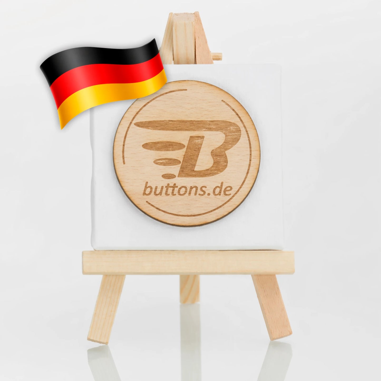 Holz Button 56 mm rund